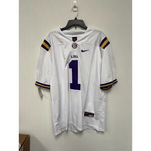 Nike LSU White #1 Football Jersey